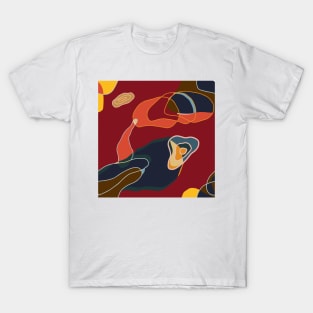 Abstract Art Shapes Red Lava T-Shirt